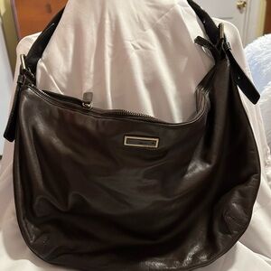 Vintage Via Spiga Dark Brown Leather Hobo Bag